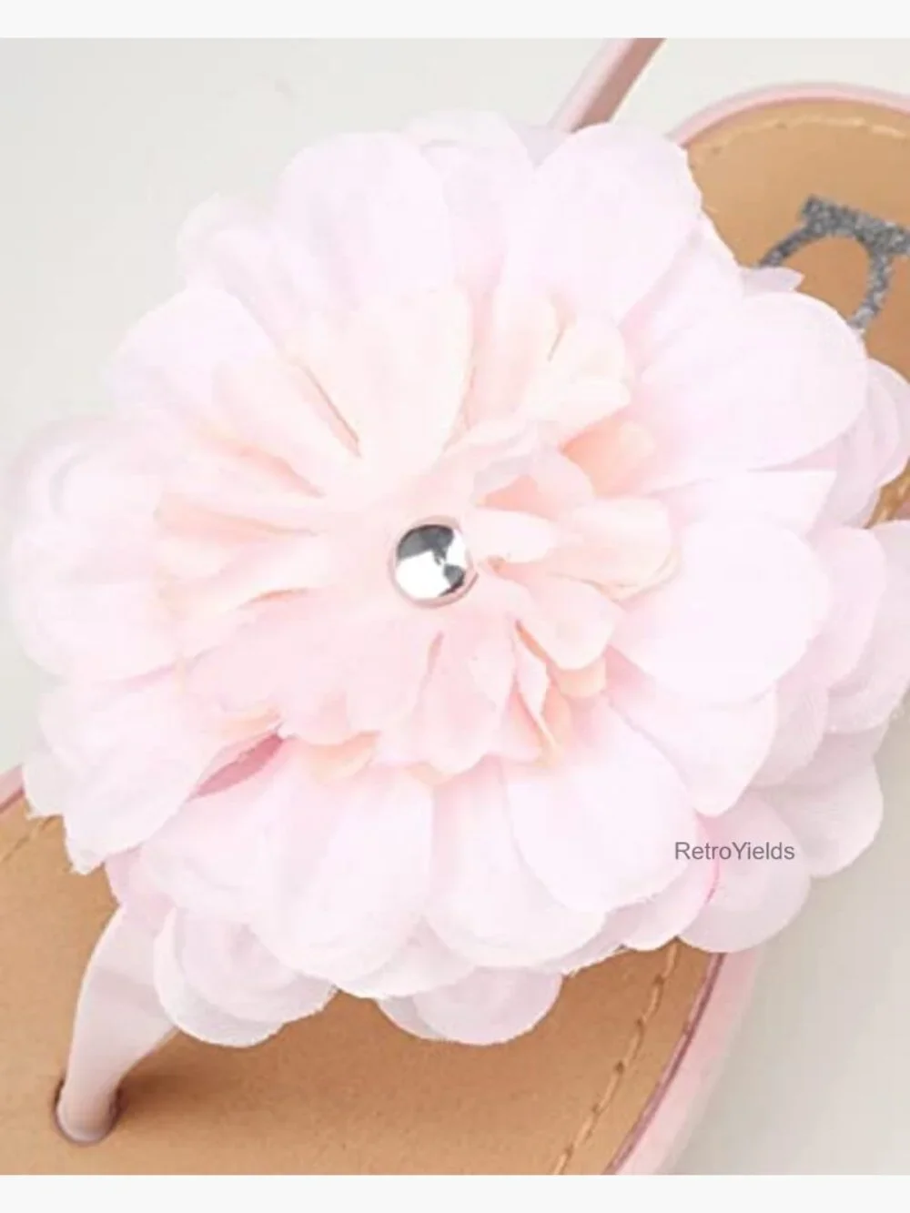 Girls' Sandals with Chiffon Flower Snap Buckle Cushioned Sole